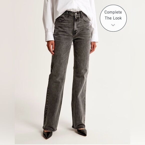 Abercrombie & Fitch High Rise 90s Relaxed Jean Brown Washed 26S NWT - Picture 1 of 6